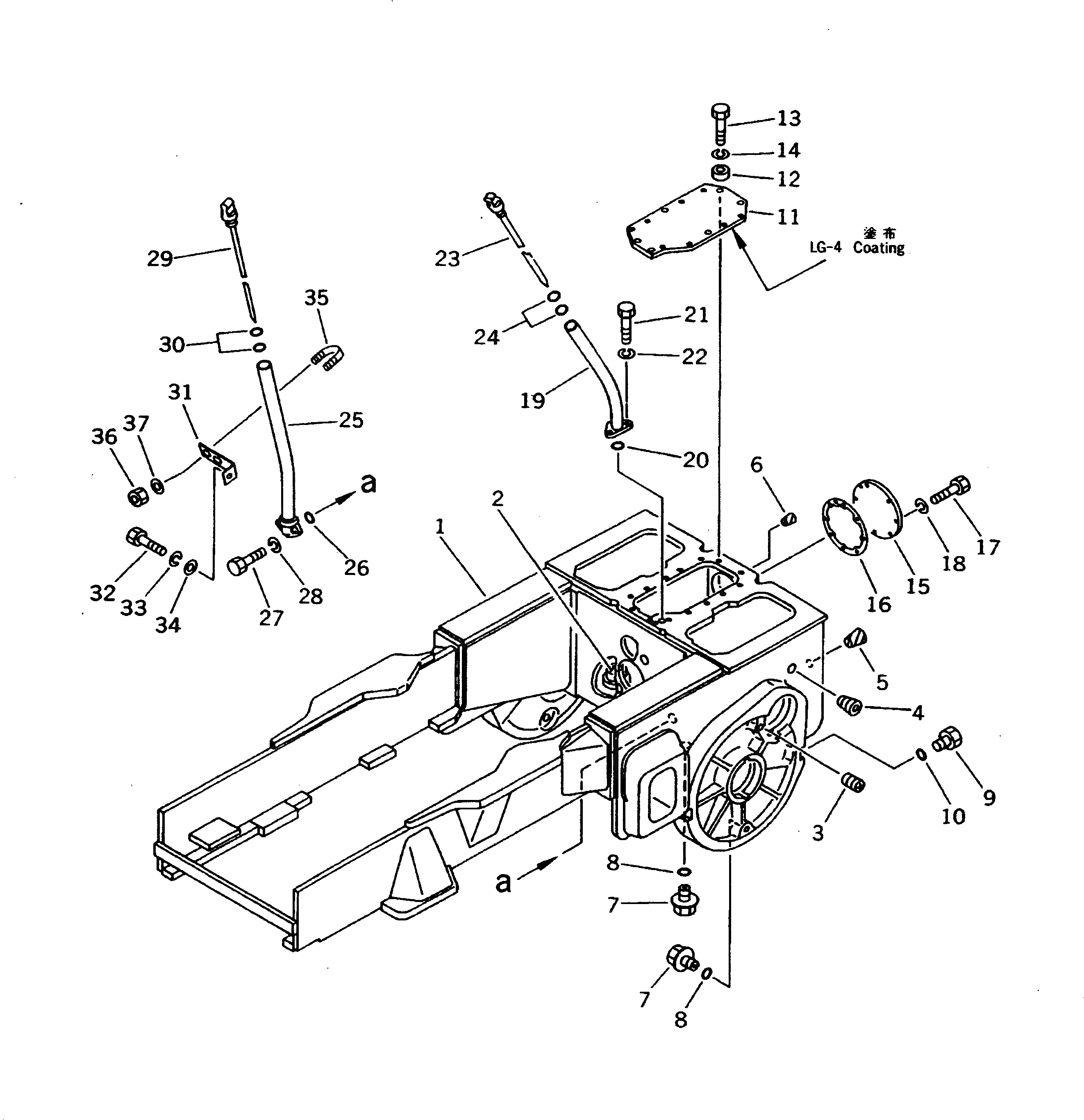 Схема запчастей Komatsu D31A-20 - КОРПУС БЛОКА УПРАВЛЕНИЯ ПОВОРОТОМ И ОСНОВНАЯ РАМА ОСНОВН. РАМА И КОМПОНЕНТЫ