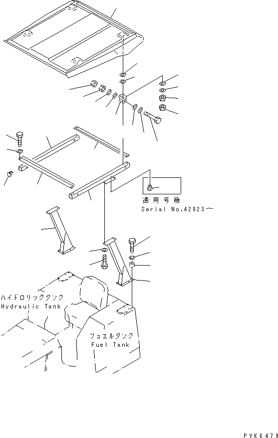 Схема запчастей Komatsu D31A-20 - НАВЕС (-PILLAR ТИП) КАБИНА ОПЕРАТОРА И СИСТЕМА УПРАВЛЕНИЯ