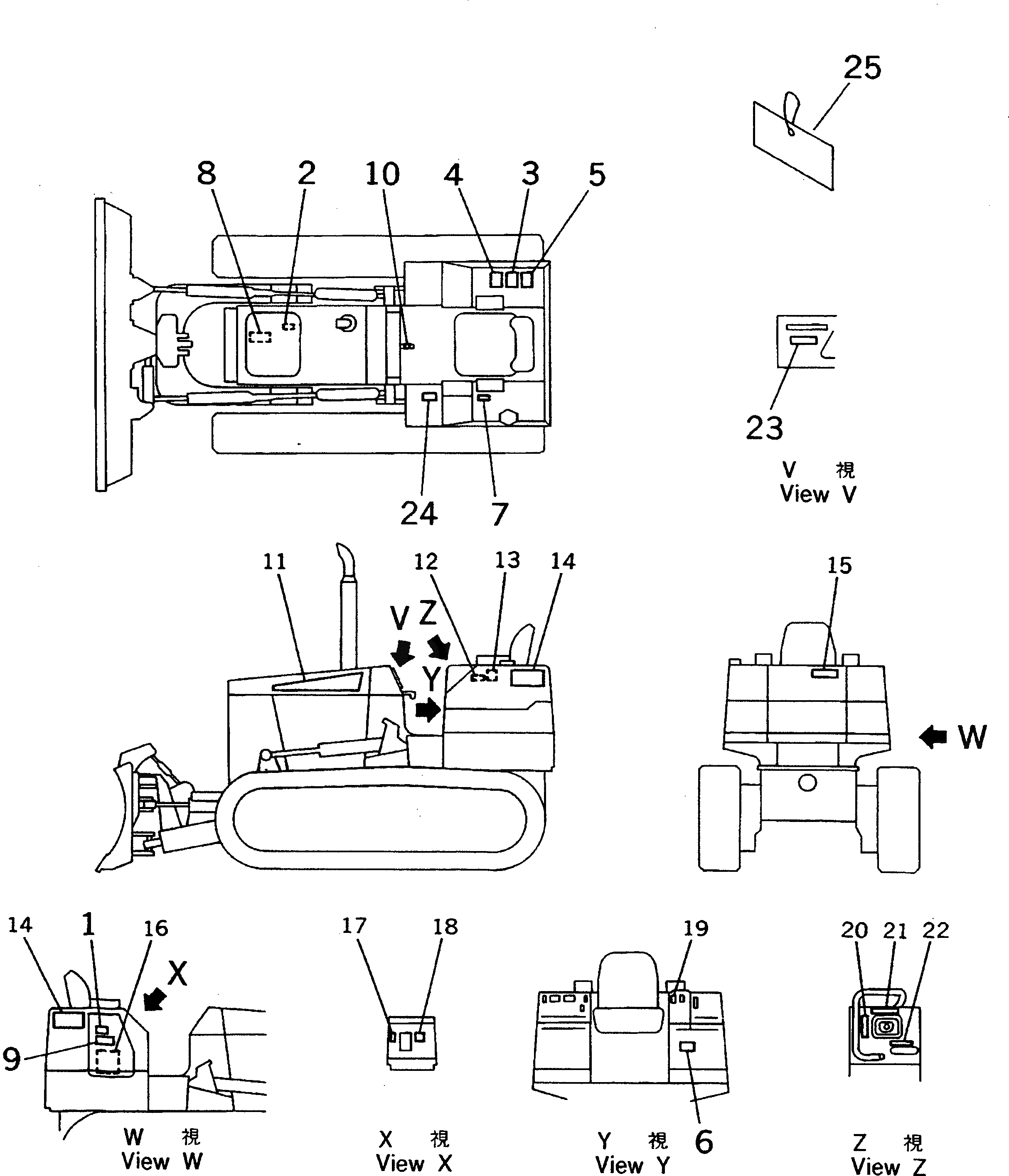Схема запчастей Komatsu D31A-20 - МАРКИРОВКА (ЯПОН.)(№7-7) МАРКИРОВКА