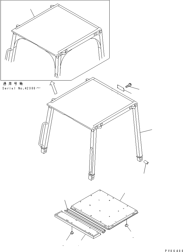 Схема запчастей Komatsu D31AM-20 - СИСТЕМА ROPS КАБИНА ОПЕРАТОРА И СИСТЕМА УПРАВЛЕНИЯ
