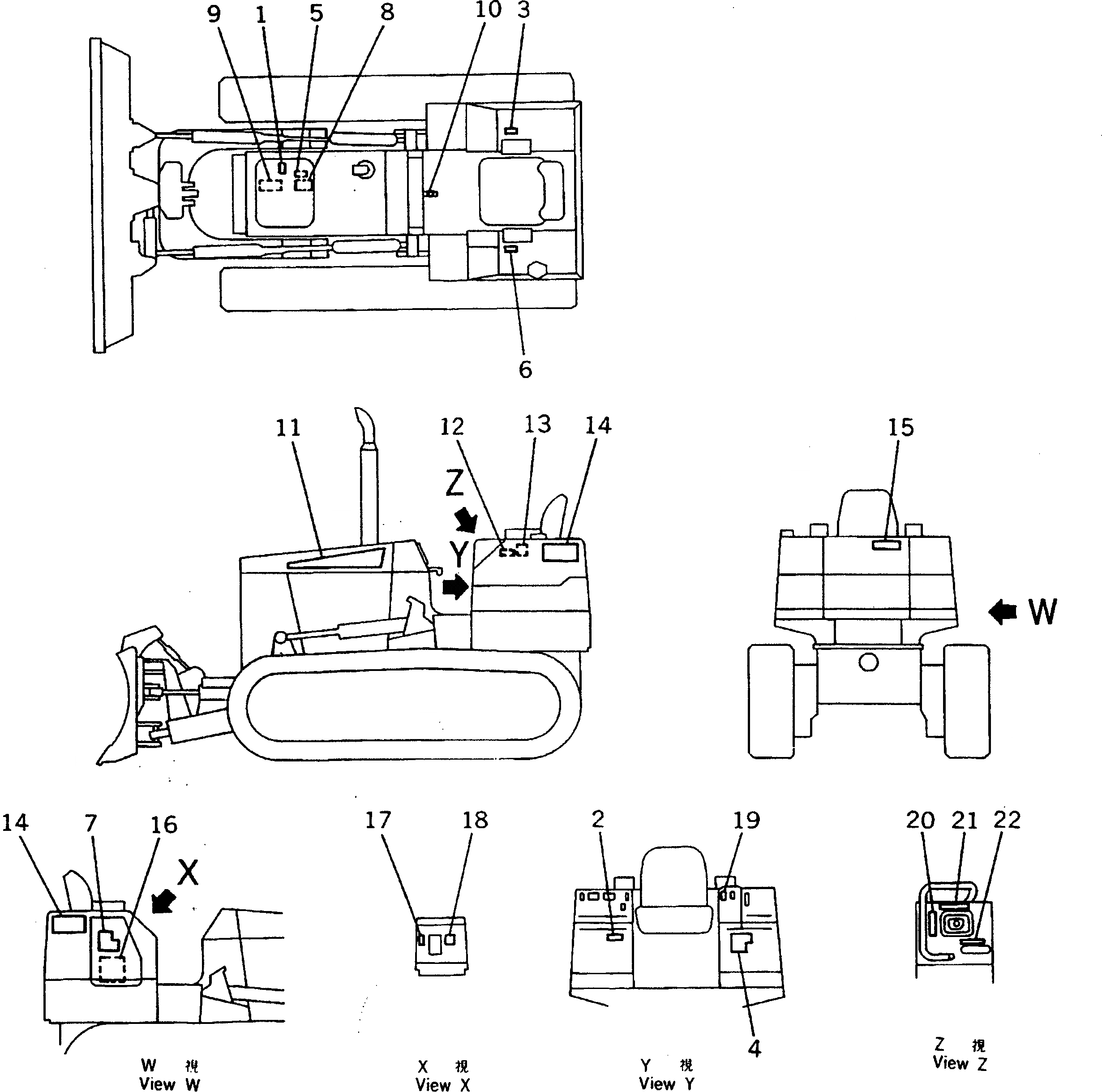 Схема запчастей Komatsu D31AM-20 - МАРКИРОВКА (ЯПОН.)(№-9) МАРКИРОВКА