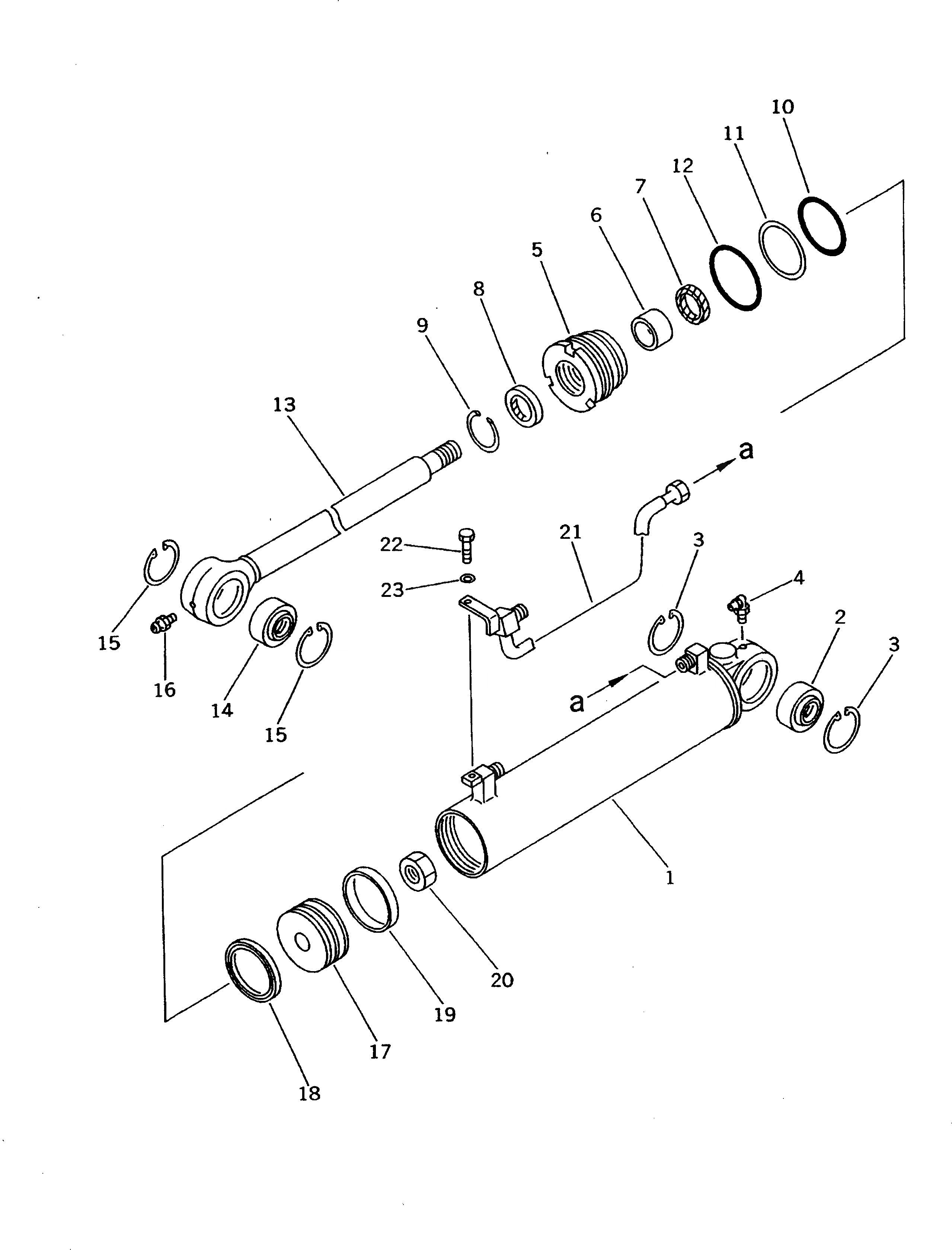 Схема запчастей Komatsu D31AM-20 - ГИДРОЦИЛИНДР ПОДЪЕМА ОСНОВН. КОМПОНЕНТЫ И РЕМКОМПЛЕКТЫ