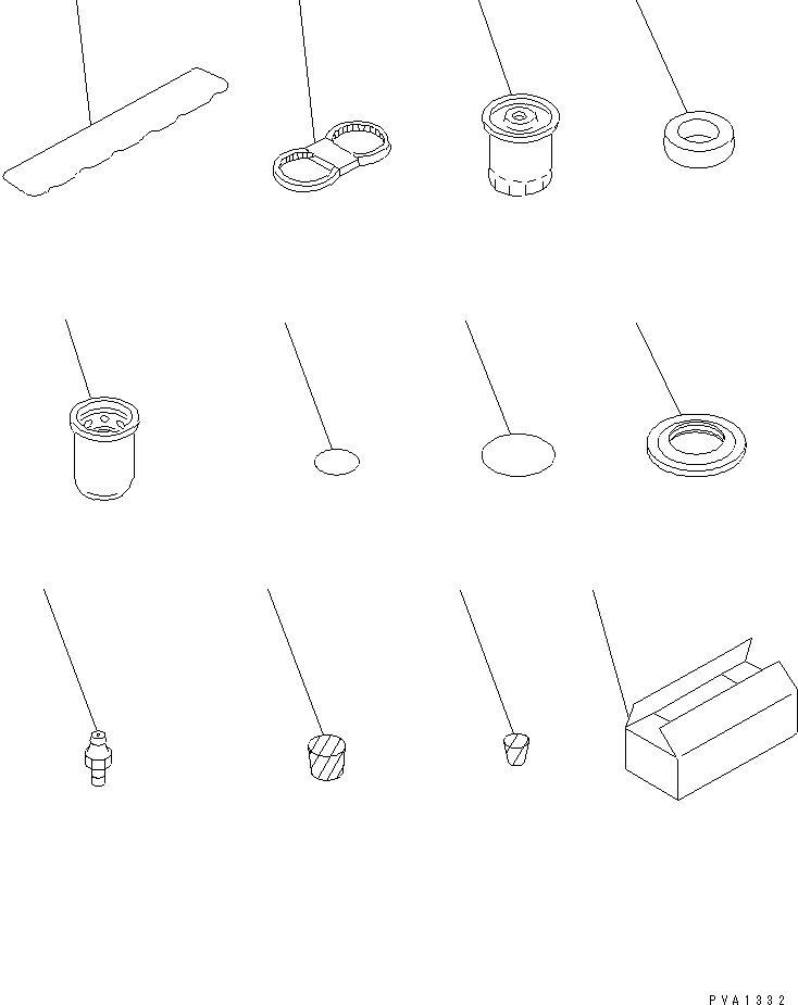 Схема запчастей Komatsu D31E-20 - ЗАП. ЧАСТИ(№-7) АКСЕССУАРЫ