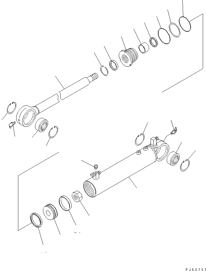 Схема запчастей Komatsu D31E-20 - ЦИЛИНДР НАКЛОНА ОСНОВН. КОМПОНЕНТЫ И РЕМКОМПЛЕКТЫ
