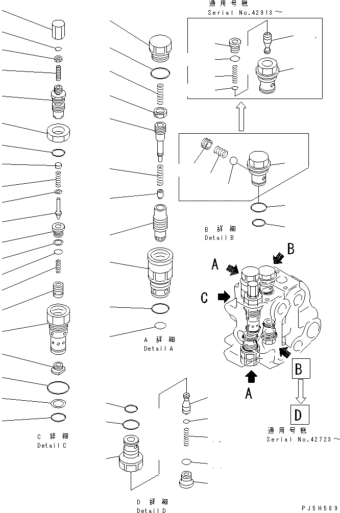 Схема запчастей Komatsu D31E-20 - КОНТРОЛЬНЫЙ КЛАПАН (2-Х СЕЦИОНН.) (/) (ДЛЯ TОБОД КОЛЕСАMING DOZER И ПОВОРОТНЫЙ ОТВАЛ) ОСНОВН. КОМПОНЕНТЫ И РЕМКОМПЛЕКТЫ