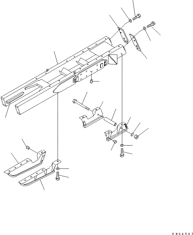 Схема запчастей Komatsu D31E-20 - ГУСЕНИЧНАЯ РАМА (ДЛЯ TОБОД КОЛЕСАMING DOZER) (ДЛЯ CHINA) ХОДОВАЯ
