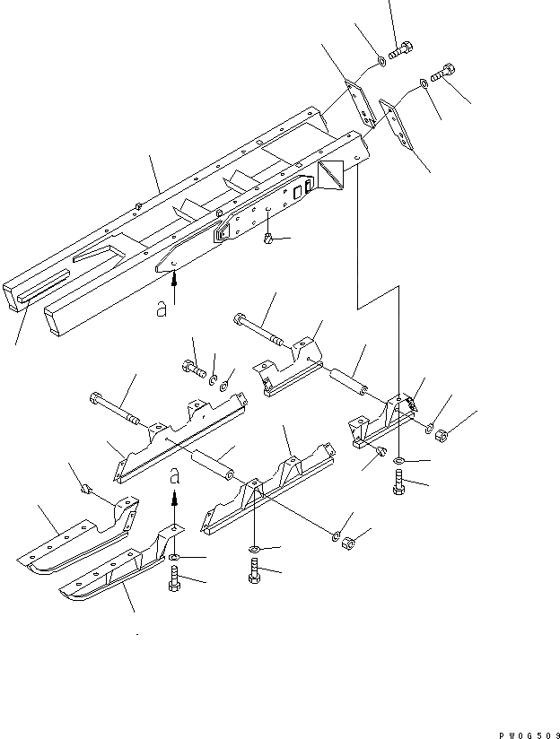 Схема запчастей Komatsu D31E-20 - ГУСЕНИЧНАЯ РАМА (С SEPARATE ТИП ЗАЩИТА ОПОРНЫХ КАТКОВ) (ДЛЯ TОБОД КОЛЕСАMING DOZER) (ДЛЯ CHINA)(№9-) ХОДОВАЯ