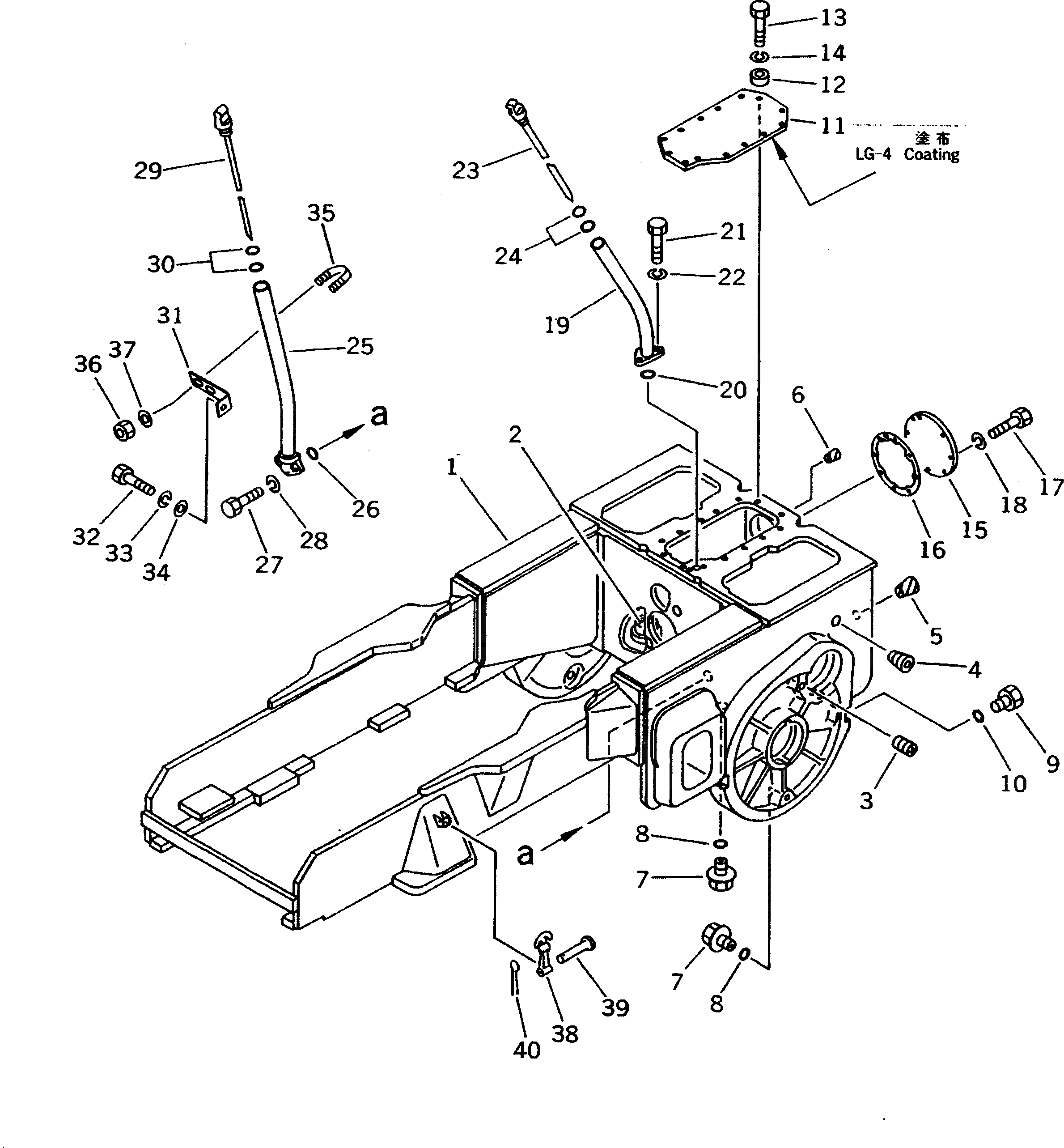 Схема запчастей Komatsu D31E-20 - КОРПУС БЛОКА УПРАВЛЕНИЯ ПОВОРОТОМ И ОСНОВНАЯ РАМА (ДЛЯ TОБОД КОЛЕСАMING DOZER) ОСНОВН. РАМА И КОМПОНЕНТЫ