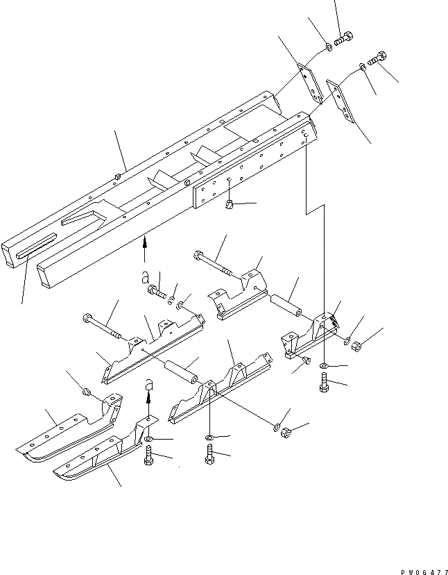 Схема запчастей Komatsu D31E-20 - ГУСЕНИЧНАЯ РАМА (С SEPARATE ТИП ЗАЩИТА ОПОРНЫХ КАТКОВ) (ДЛЯ TОБОД КОЛЕСАMING DOZER)(№9-) ХОДОВАЯ