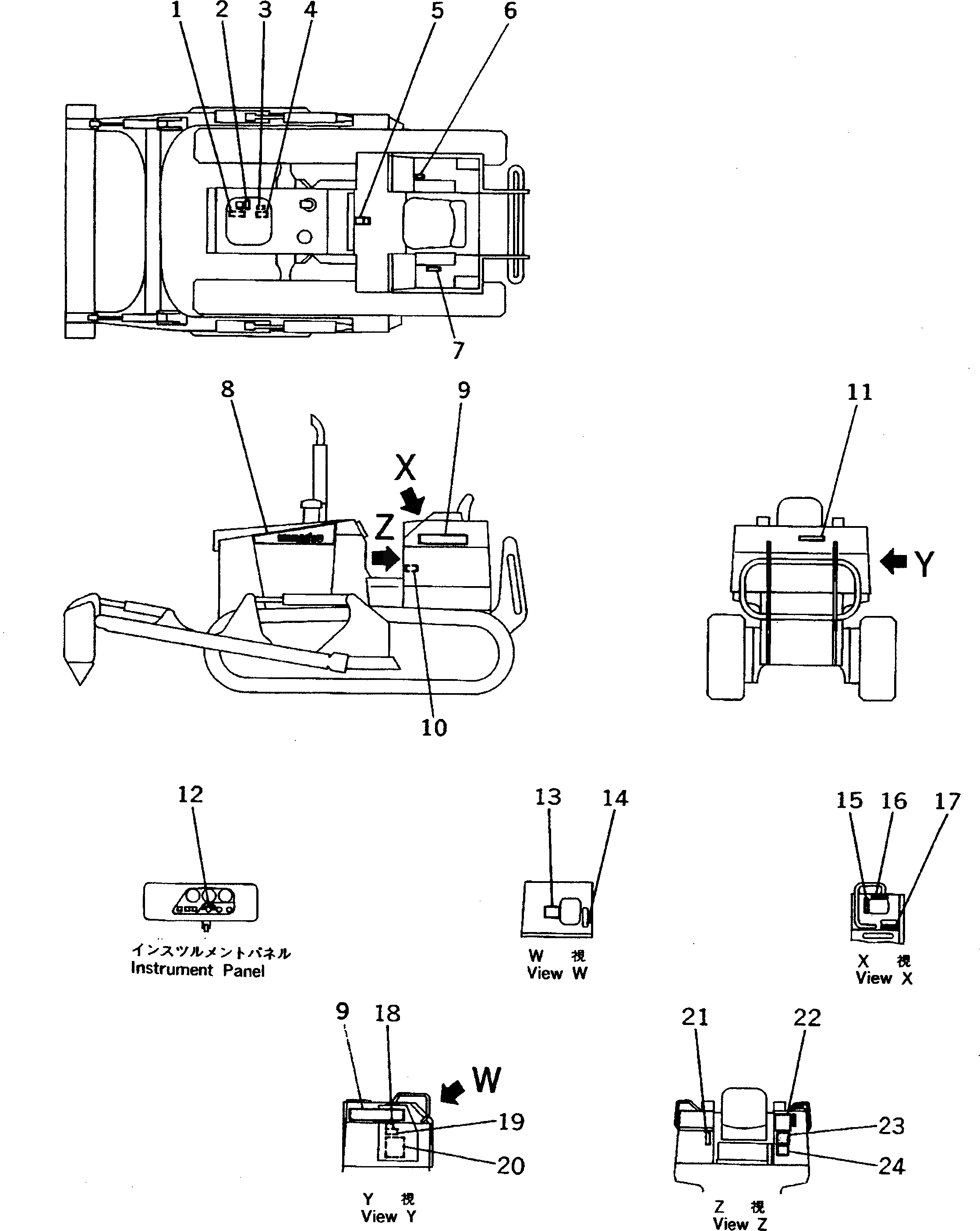 Схема запчастей Komatsu D31E-20 - МАРКИРОВКА (АНГЛ.) (ДЛЯ TОБОД КОЛЕСАMING DOZER)(№-7) МАРКИРОВКА
