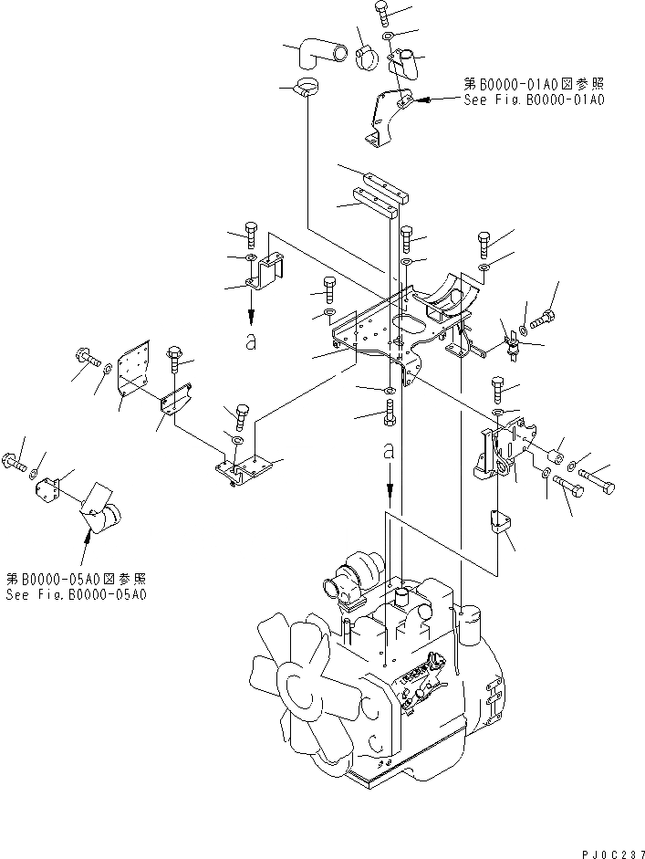 Схема запчастей Komatsu D31EX-21A-M - КОМПОНЕНТЫ ДВИГАТЕЛЯ (ДЛЯ ЯПОН.) КОМПОНЕНТЫ ДВИГАТЕЛЯ