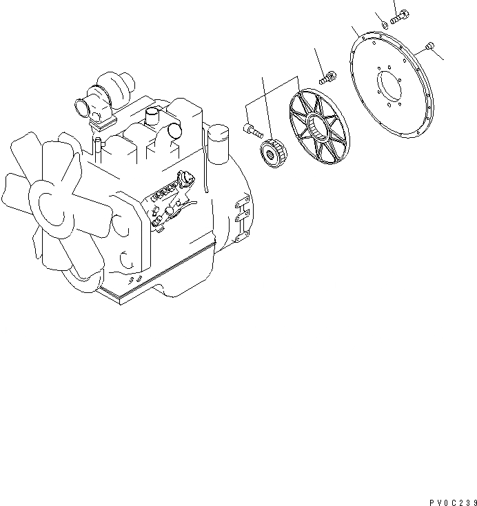 Схема запчастей Komatsu D31EX-21A-M - ДЕМПФЕР КОМПОНЕНТЫ ДВИГАТЕЛЯ