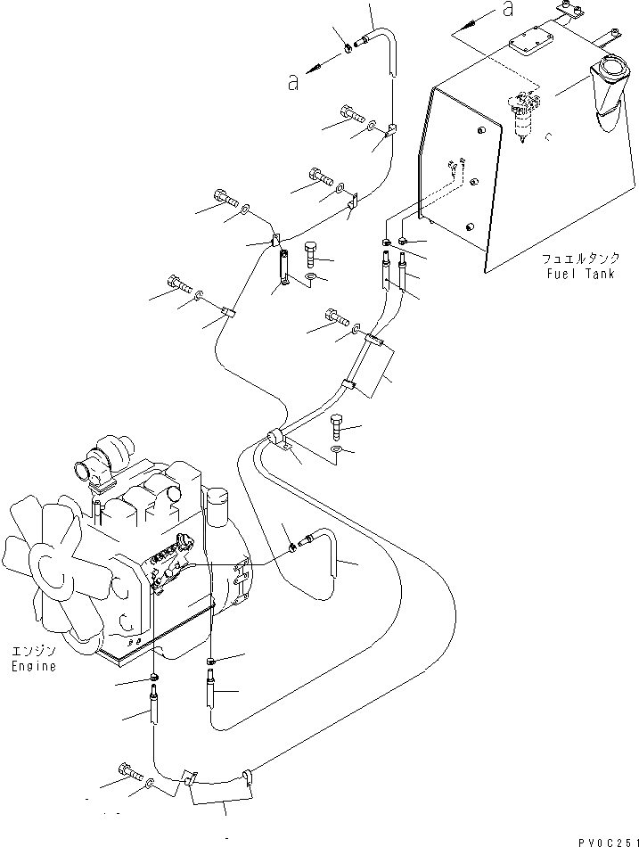 Схема запчастей Komatsu D31EX-21A-M - ТОПЛИВН. ЛИНИЯ ТОПЛИВН. БАК. AND КОМПОНЕНТЫ