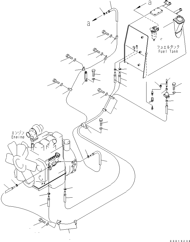 Схема запчастей Komatsu D31EX-21A-M - ТОПЛИВН. ЛИНИЯ (С ТОПЛИВН. НАСОС) ТОПЛИВН. БАК. AND КОМПОНЕНТЫ