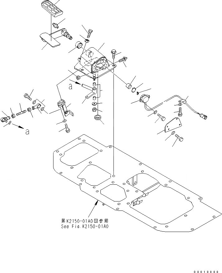 Схема запчастей Komatsu D31EX-21A-M - ЦЕНТР. ПОЛ (DECCEL ПЕДАЛЬ) КАБИНА ОПЕРАТОРА И СИСТЕМА УПРАВЛЕНИЯ