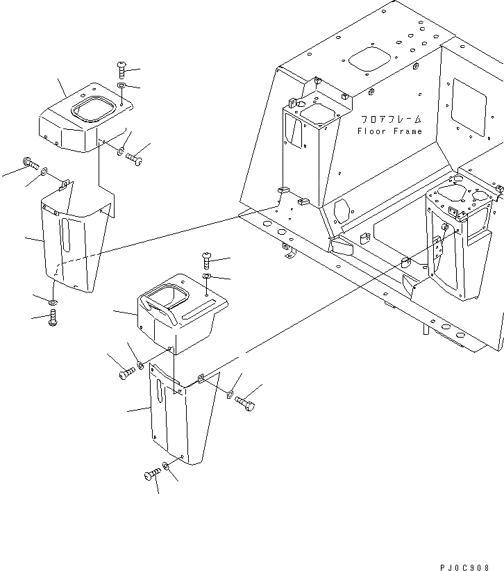 Схема запчастей Komatsu D31EX-21 - ОСНОВН. КОНСТРУКЦИЯ (COVER) (ДЛЯ РЫХЛИТЕЛЬ) КАБИНА ОПЕРАТОРА И СИСТЕМА УПРАВЛЕНИЯ