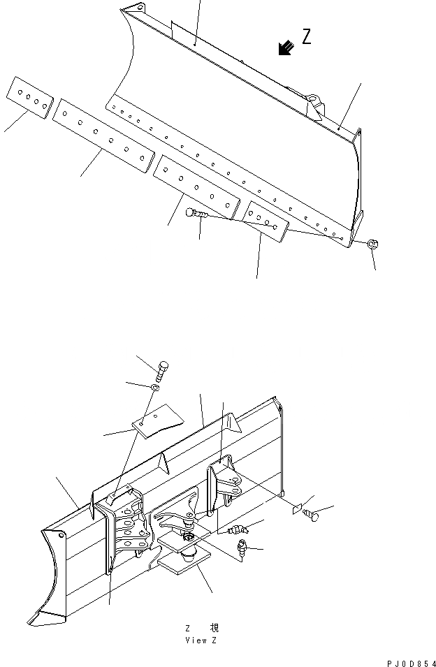 Схема запчастей Komatsu D31EX-21 - ОТВАЛ (ДЛЯ ПОВОР. ОТВАЛА С ИЗМ. УГЛОМ И НАКЛОНЯЕМ. DOZER) РАБОЧЕЕ ОБОРУДОВАНИЕ