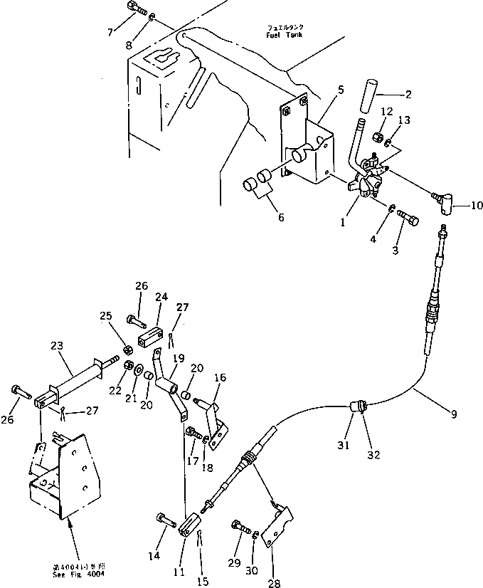 Схема запчастей Komatsu D31P-18A - РЫЧАГ УПРАВЛ-Я ПОДАЧЕЙ ТОПЛИВА (С ПЕДАЛЬ ЗАМЕДЛИТЕЛЯ ОБОРОТОВ) СИСТЕМА УПРАВЛЕНИЯ