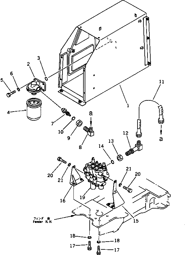 Схема запчастей Komatsu D31P-18A - ГИДР. БАК. AND ФИЛЬТР. (ШУМОПОДАВЛ. ДЛЯ EC)(№79-) УПРАВЛ-Е РАБОЧИМ ОБОРУДОВАНИЕМ