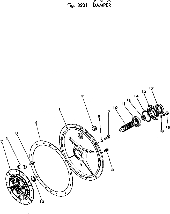 Схема запчастей Komatsu D31P-16A - ДЕМПФЕР ДЕМПФЕР И ТРАНСМИССИЯ