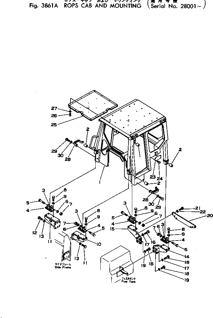 Схема запчастей Komatsu D31P-16A - КАБИНА ROPS И КРЕПЛЕНИЕ(№8-) ОПЦИОННЫЕ КОМПОНЕНТЫ