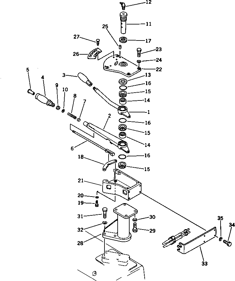 Схема запчастей Komatsu D31P-17A - РЫЧАГ УПРАВЛ-Я (ДЛЯ ТЯГОВ. ЛЕБЕДКИ) УПРАВЛ-Е РАБОЧИМ ОБОРУДОВАНИЕМ