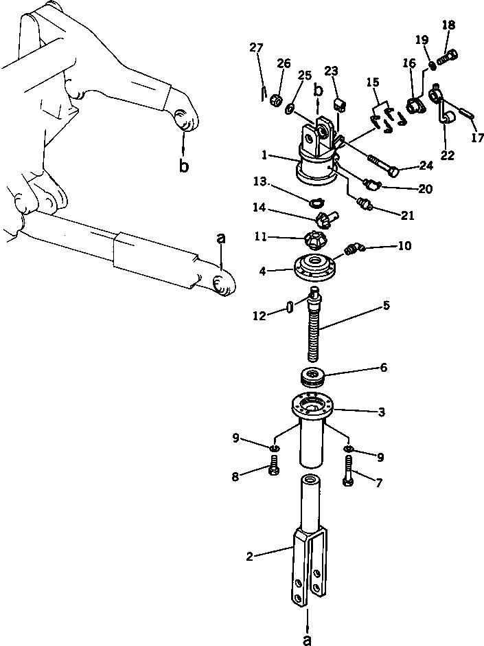 Схема запчастей Komatsu D31P-17A - РЕГУЛИР. ПОДЪЕМ ROD (ДЛЯ -POINT СЦЕПКА) РАБОЧЕЕ ОБОРУДОВАНИЕ
