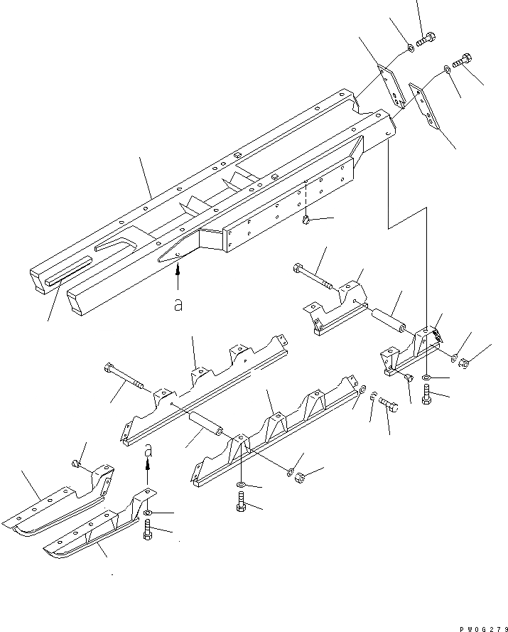 Схема запчастей Komatsu D31P-20 - ГУСЕНИЧНАЯ РАМА (С SEPARATE ТИП ЗАЩИТА ОПОРНЫХ КАТКОВ¤ TОБОД КОЛЕСАMING DOZER)(№879-) ХОДОВАЯ