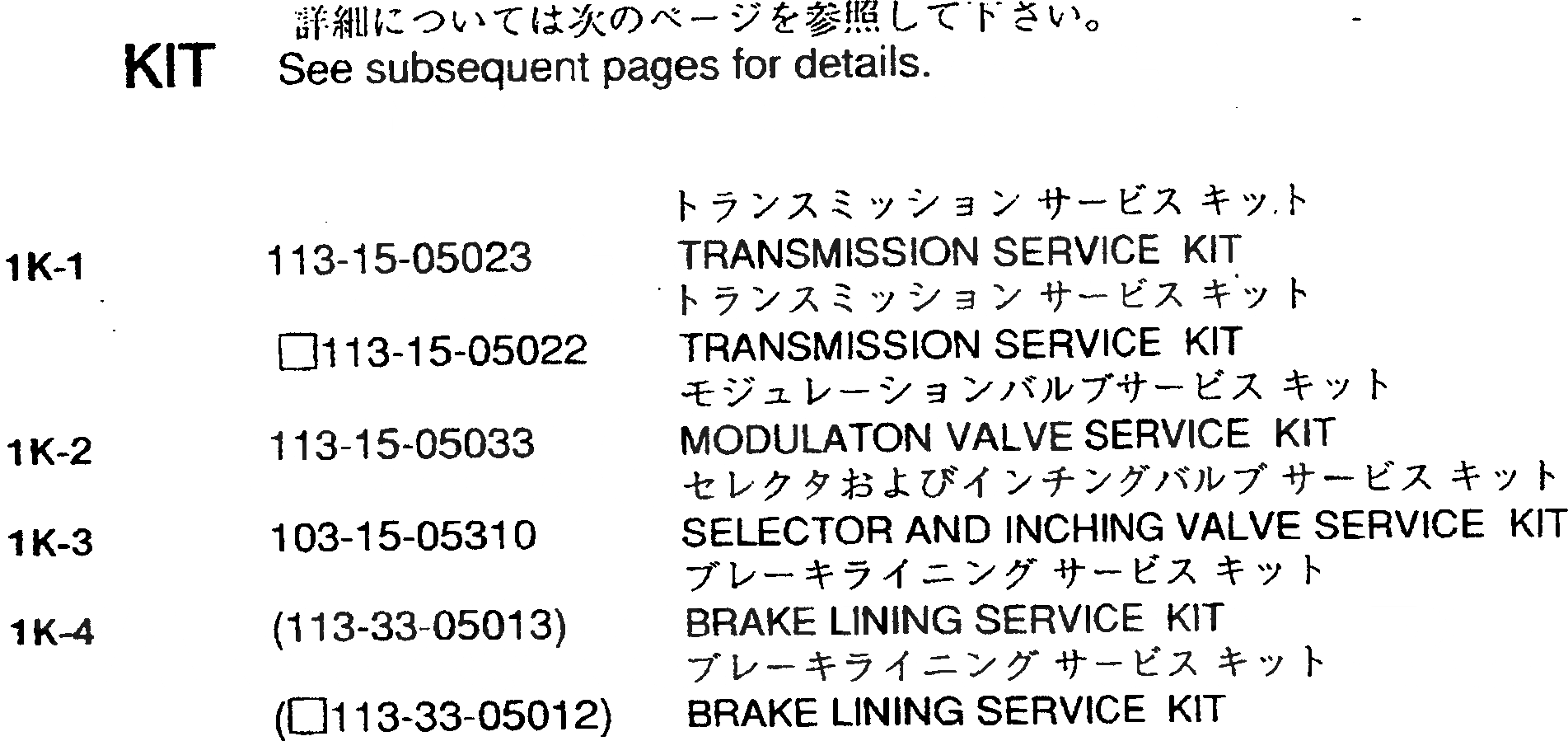 Схема запчастей Komatsu D31P-20 - РЕМ. КОМПЛЕКТЫ ОСНОВН. КОМПОНЕНТЫ И РЕМКОМПЛЕКТЫ