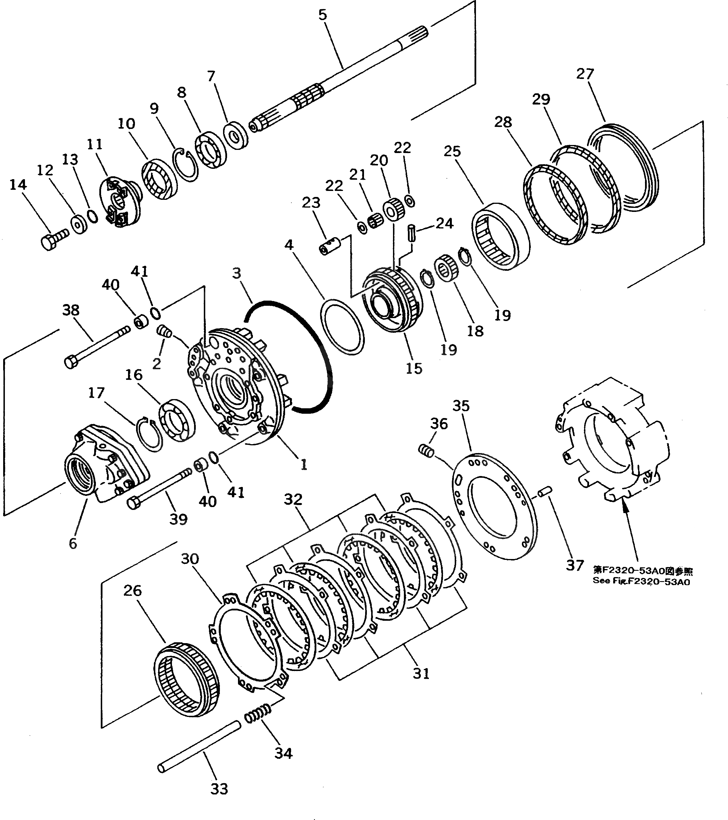 Схема запчастей Komatsu D31P-20A - ТРАНСМИССИЯ (КОЖУХ РЕВЕРСА) (/7) СИЛОВАЯ ПЕРЕДАЧА И КОНЕЧНАЯ ПЕРЕДАЧА