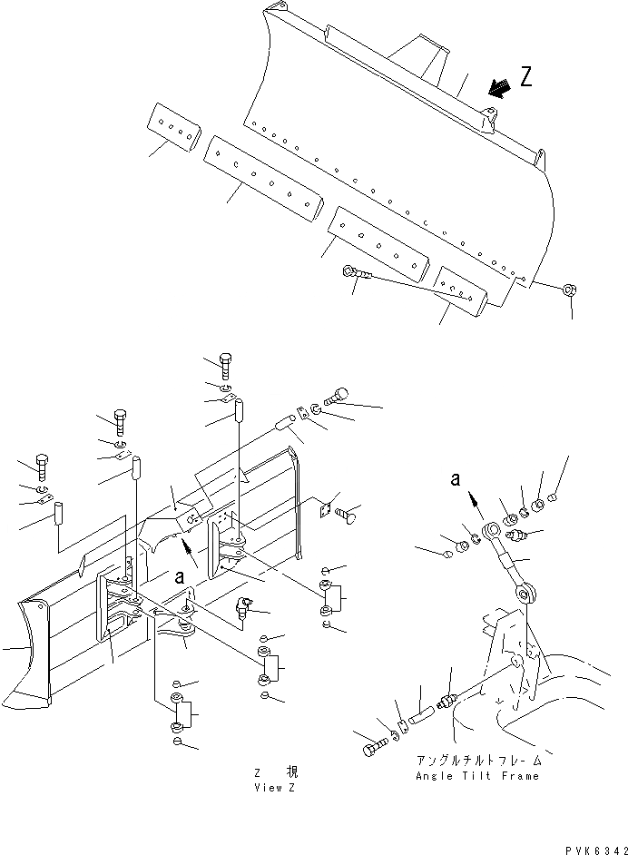 Схема запчастей Komatsu D31P-20A - ANGLE НАКЛОН. ОТВАЛ РАБОЧЕЕ ОБОРУДОВАНИЕ