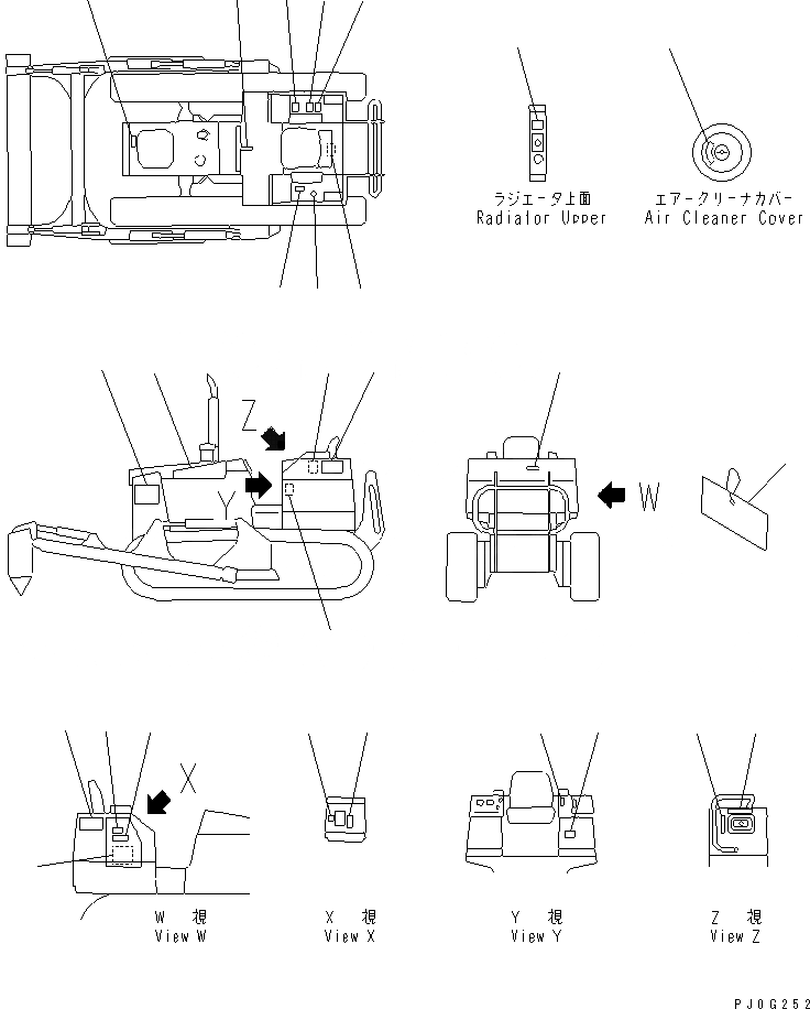 Схема запчастей Komatsu D31P-20T - МАРКИРОВКА (ЯПОН.) (ДЛЯ TОБОД КОЛЕСАMING DOZER)(№77-) МАРКИРОВКА
