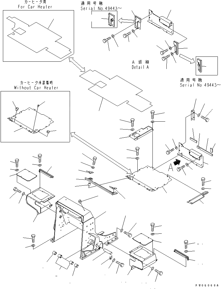 Схема запчастей Komatsu D31P-20A - ПОГРУЗ. РАМА И ПОЛ КАБИНЫ (REGULATION OF ЕС DYNAMIC NOISE)(№-) КАБИНА ОПЕРАТОРА И СИСТЕМА УПРАВЛЕНИЯ