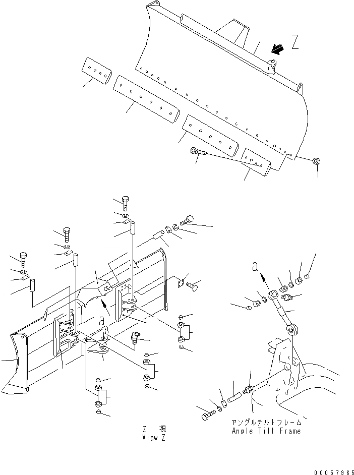 Схема запчастей Komatsu D31P-20A - ANGLE НАКЛОН. ОТВАЛ РАБОЧЕЕ ОБОРУДОВАНИЕ