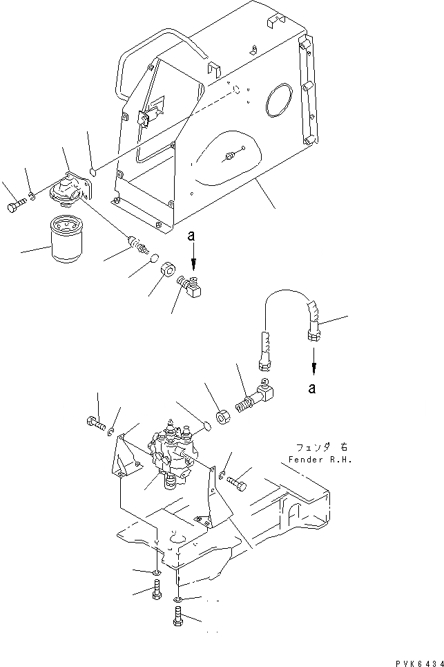 Схема запчастей Komatsu D31PL-20 - ГИДР. БАК. AND ФИЛЬТР. (КРОМЕ ЯПОН.) ГИДРАВЛИКА