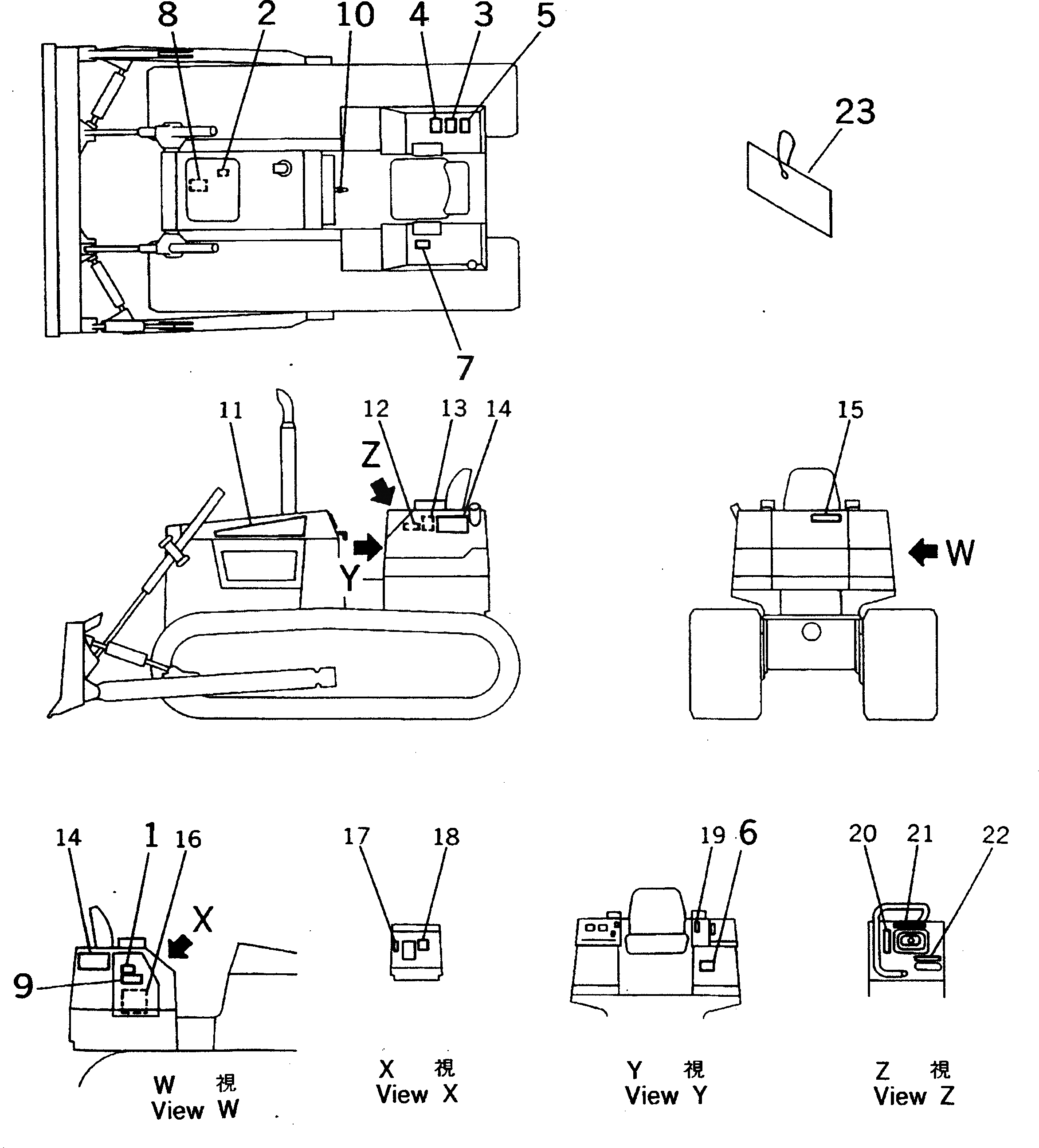 Схема запчастей Komatsu D31PL-20 - МАРКИРОВКА (ЯПОН.)(№89-7) МАРКИРОВКА