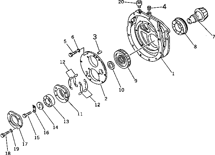 Схема запчастей Komatsu D31PLL-18 - ТРАНСМИССИЯ (ПЕРЕДАЧА) (/7) ДЕМПФЕР¤ ТРАНСМИССИЯ¤ РУЛЕВ. УПРАВЛЕНИЕ И КОНЕЧНАЯ ПЕРЕДАЧА