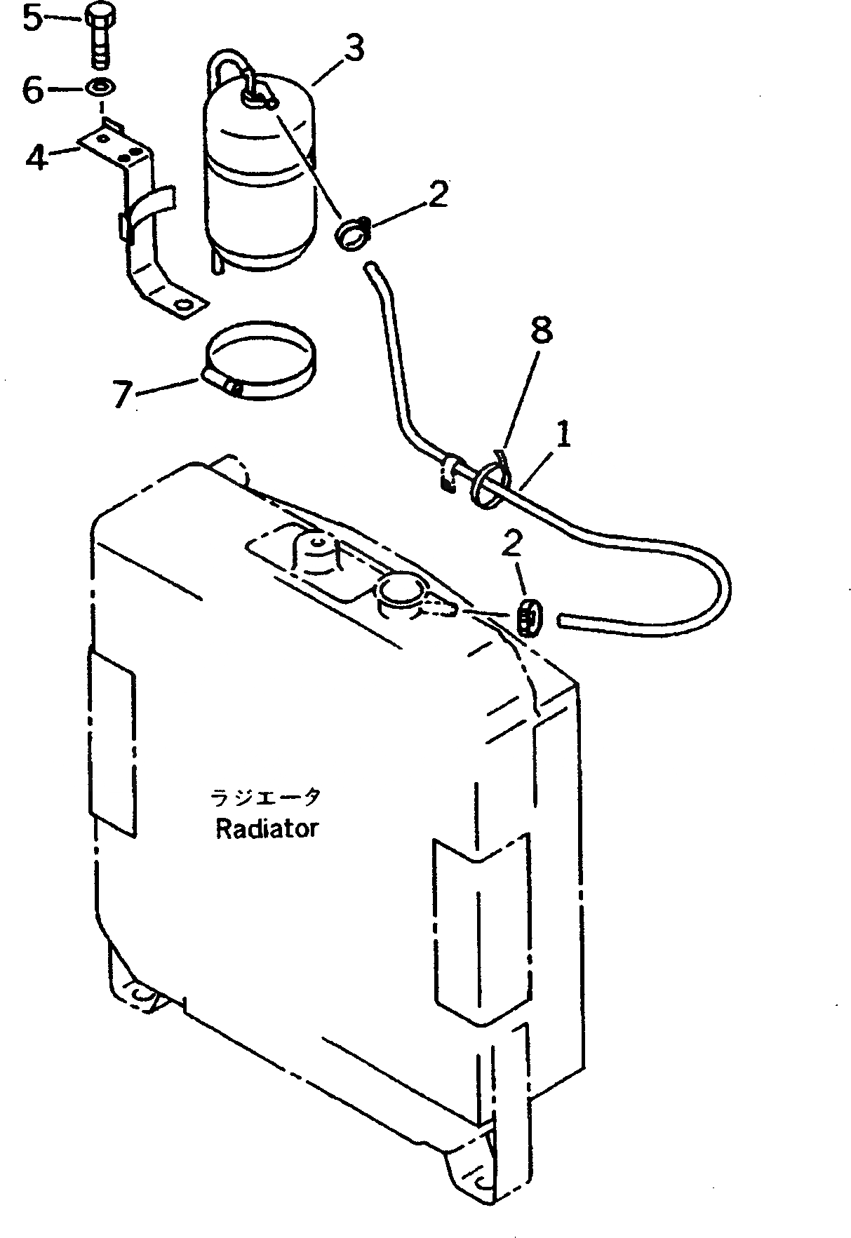 Схема запчастей Komatsu D31PLL-20 - РАДИАТОР ВТОРИЧН. БАК И ТРУБЫ(№-7) СИСТЕМА ОХЛАЖДЕНИЯ