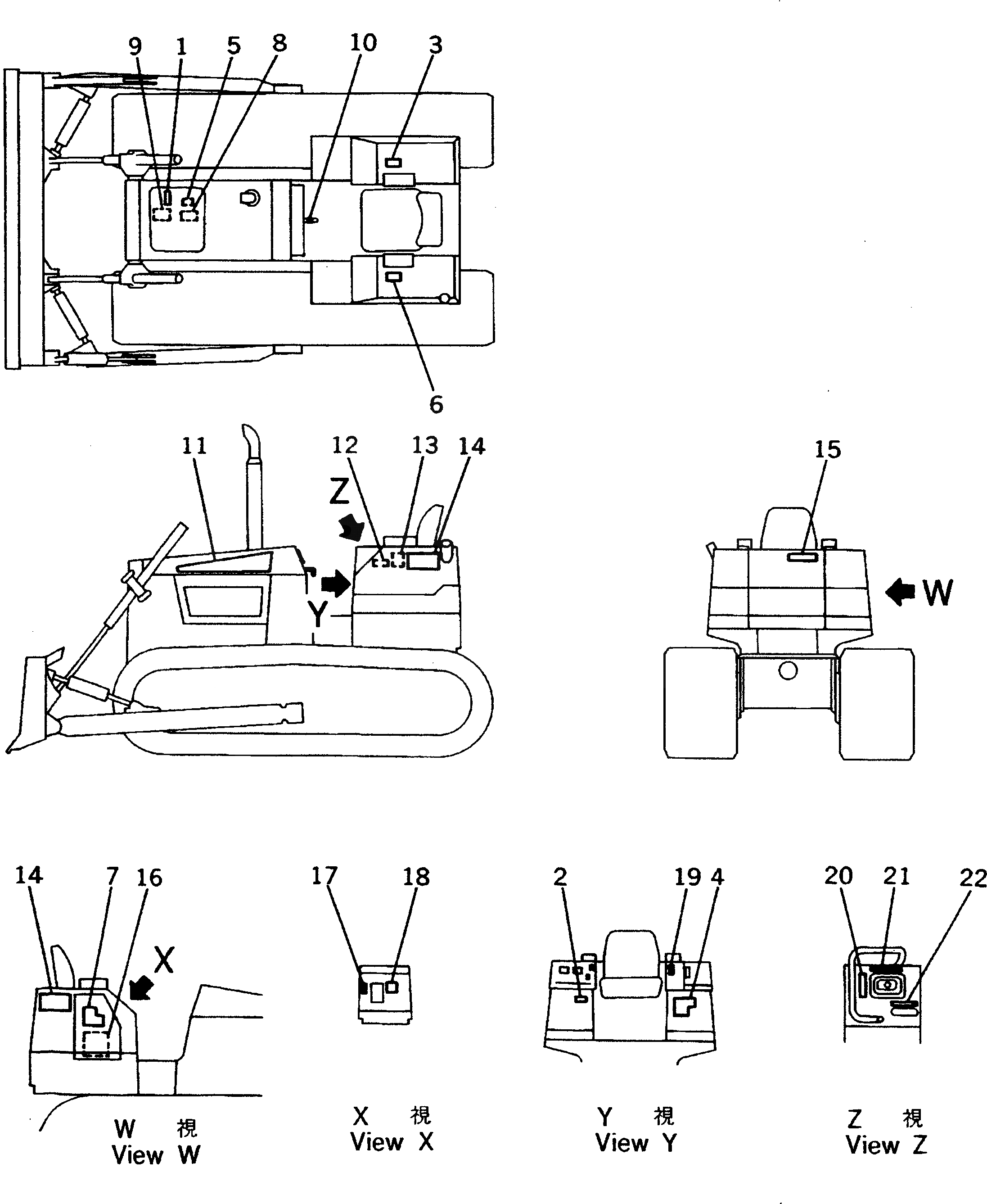 Схема запчастей Komatsu D31PLL-20 - МАРКИРОВКА (ЯПОН.)(№-89) МАРКИРОВКА