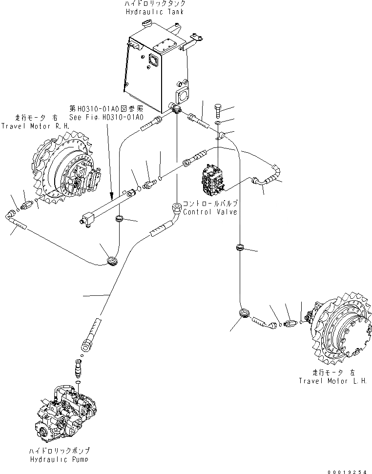 Схема запчастей Komatsu D31PX-21A-M - ВОЗВРАТН. ЛИНИЯ ГИДРАВЛИКА