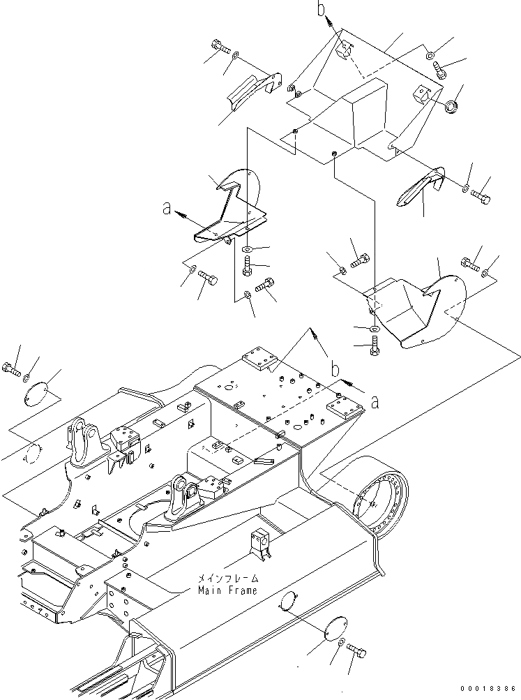 Схема запчастей Komatsu D31PX-21A-M - КРЫШКИ ХОДОВАЯ