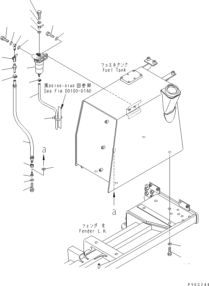 Схема запчастей Komatsu D31PX-21 - ВОДООТДЕЛИТЕЛЬ ТОПЛИВН. БАК. AND КОМПОНЕНТЫ