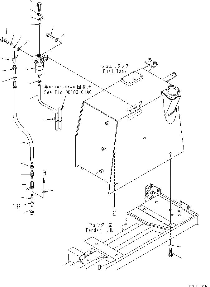Схема запчастей Komatsu D31PX-21 - ВОДООТДЕЛИТЕЛЬ (С ТОПЛИВН. НАСОС) ТОПЛИВН. БАК. AND КОМПОНЕНТЫ