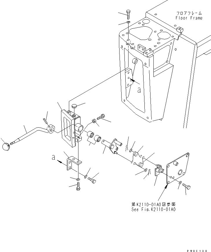 Схема запчастей Komatsu D31PX-21 - ОСНОВН. КОНСТРУКЦИЯ (РУЛЕВ. УПРАВЛЕНИЕ РЫЧАГ БЛОКИРОВКИ) КАБИНА ОПЕРАТОРА И СИСТЕМА УПРАВЛЕНИЯ