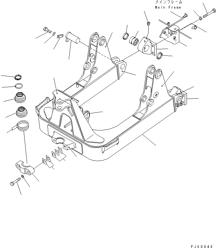 Схема запчастей Komatsu D31PX-21 - DOZER РАМА (ДЛЯ PAT) РАБОЧЕЕ ОБОРУДОВАНИЕ