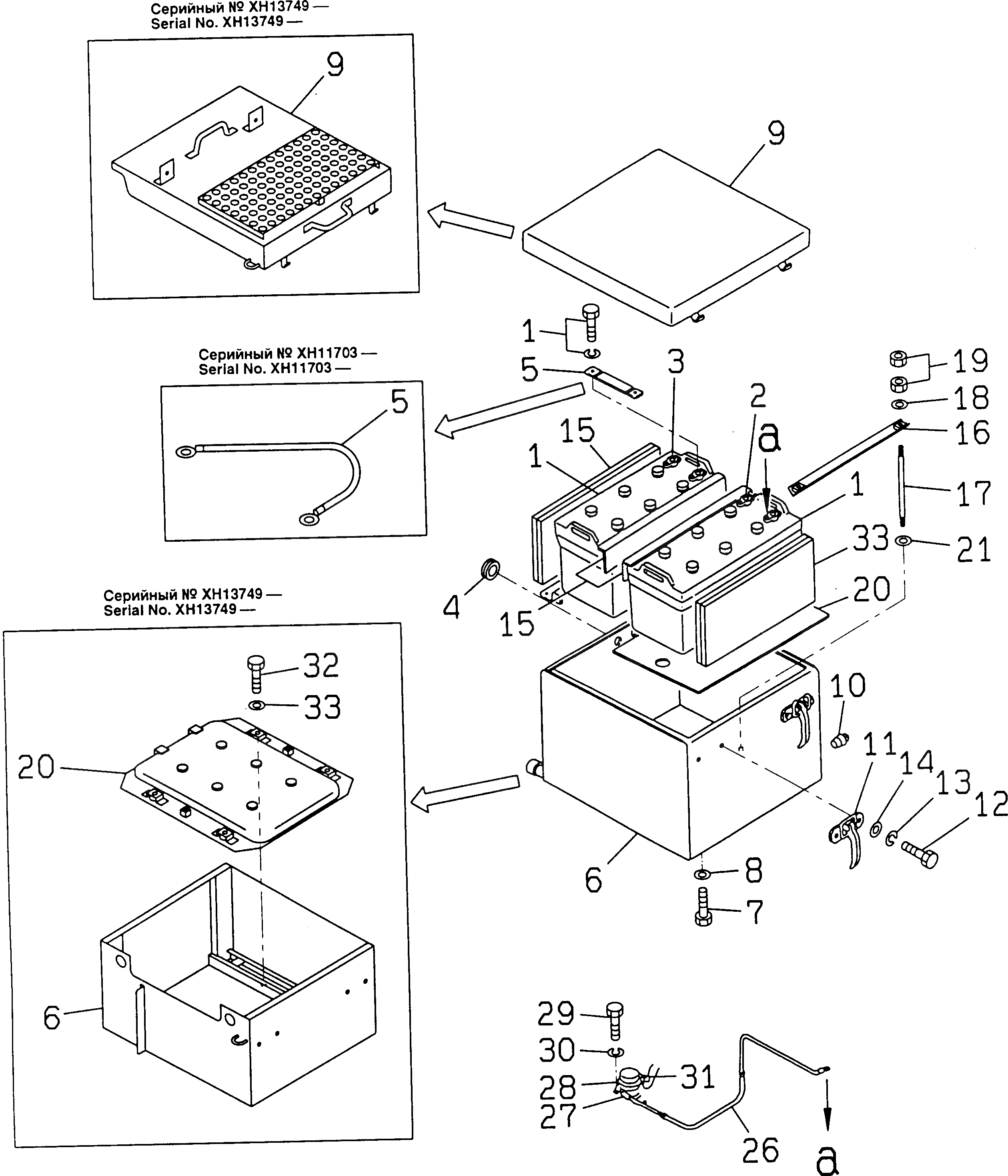 Схема запчастей Komatsu D355A-3X - АККУМУЛЯТОР (ДЛЯ KW CELL)(№-) КОМПОНЕНТЫ ДВИГАТЕЛЯ И ЭЛЕКТРИКА