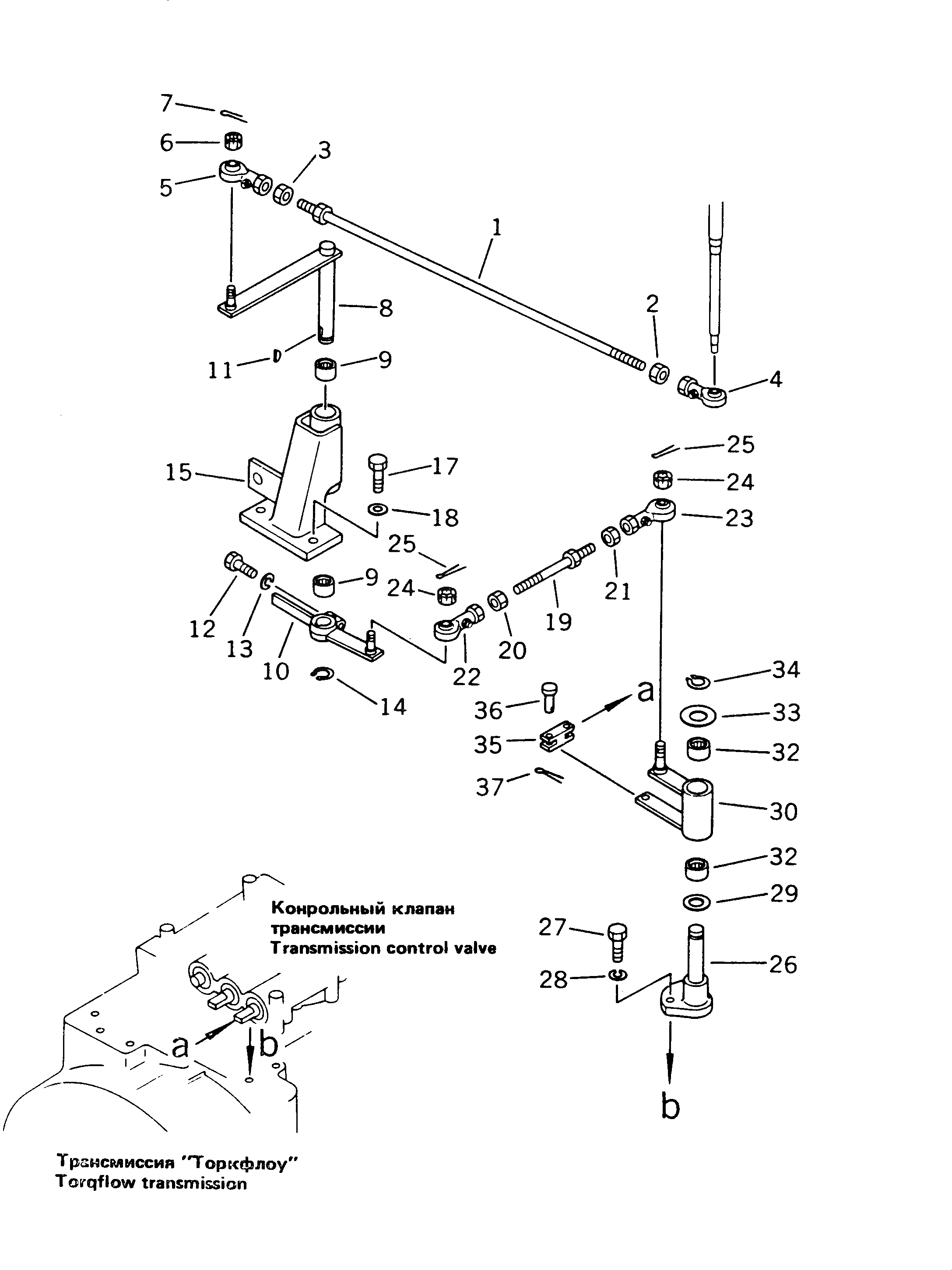 Схема запчастей Komatsu D355A-3X - МЕХАНИЗМ ПЕРЕКЛЮЧЕНИЯ ПЕРЕДАЧ(№9-) ГИДРОТРАНСФОРМАТОР И TRNSMISSION
