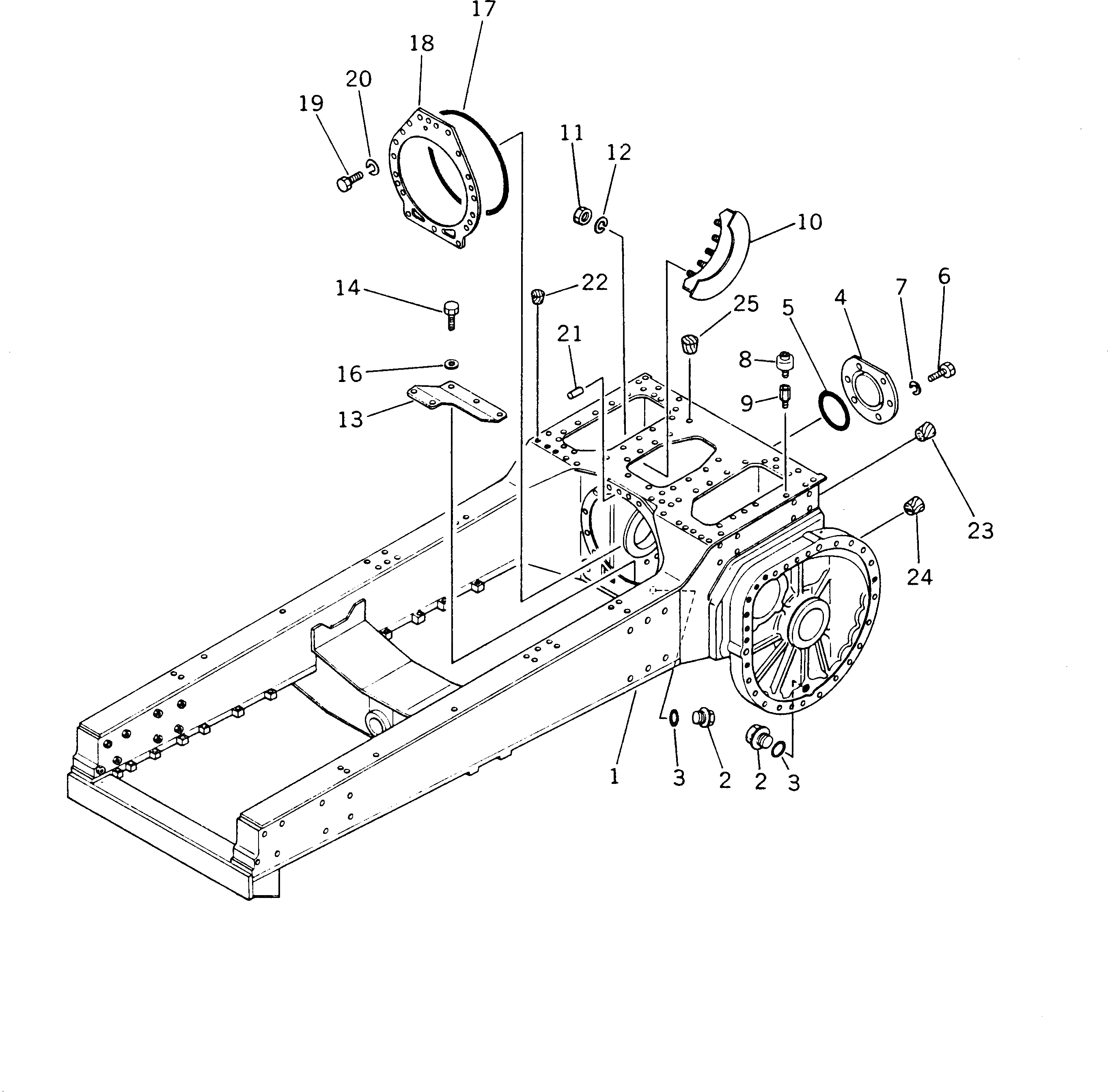 Схема запчастей Komatsu D355A-3X - ОСНОВН. РАМА(№-) ГУСЕНИЦЫ