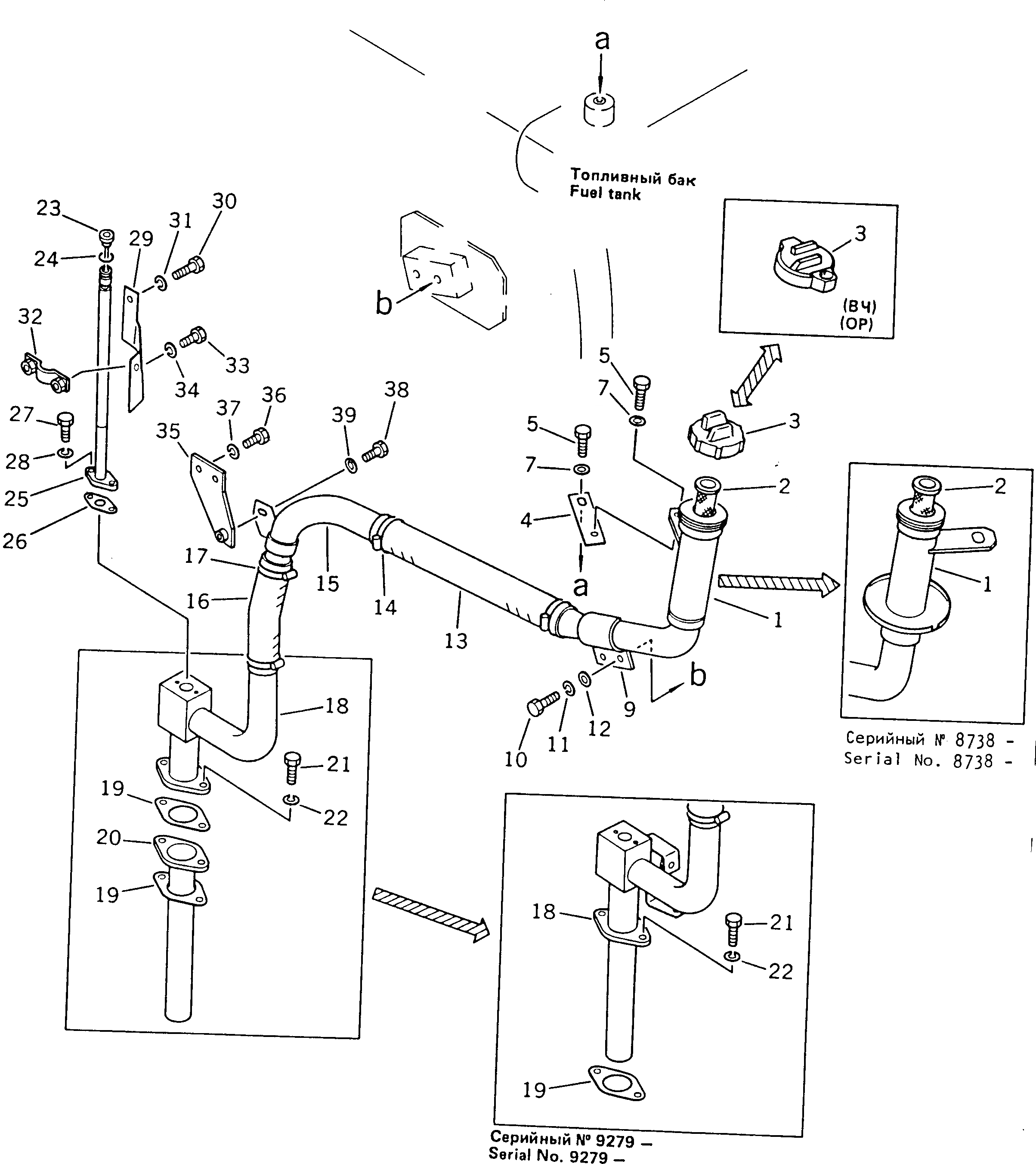 Схема запчастей Komatsu D355A-3X - МАСЛ. ФИЛЬТР И УРОВЕНЬ GAUGE(№-) ГУСЕНИЦЫ