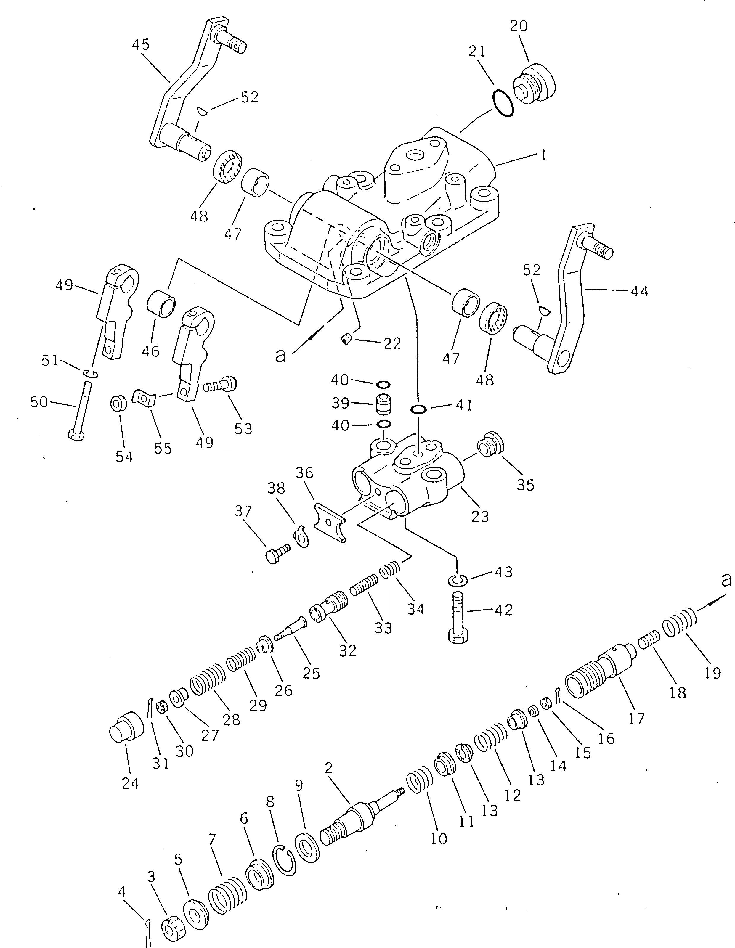 Схема запчастей Komatsu D355A-3X - КЛАПАН УПРАВЛЕНИЯ ПОВОРОТОМ(№9-) ГУСЕНИЦЫ